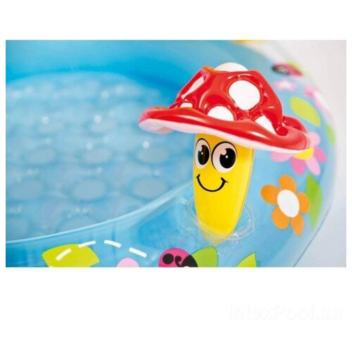Дитячий надувний басейн Intex 57114-2 Грибочок 102 х 89 см із кульками 10 шт підстилкою насосом фото №5