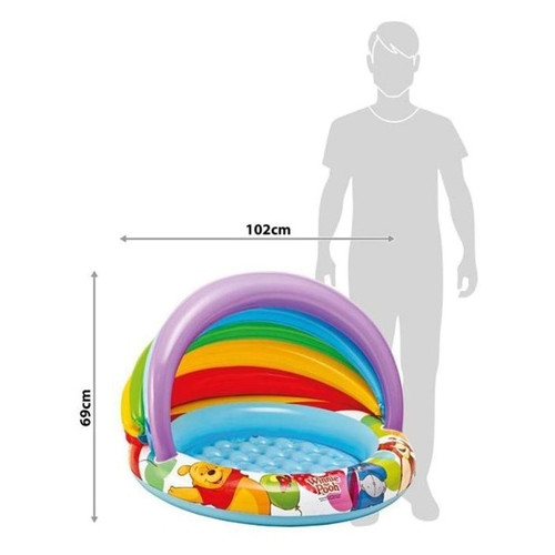 Дитячий надувний басейн Intex 57424-3 Вінні Пух 102 х 69 см з навісом із кульками 10 шт тентом підстилкою насосом фото №4