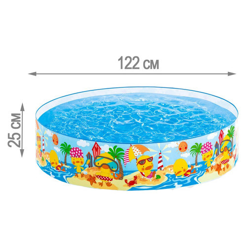 Дитячий каркасний басейн Intex 58477-2 Качиний риф 122 х 25 см з кульками 10 шт підстилкою фото №4
