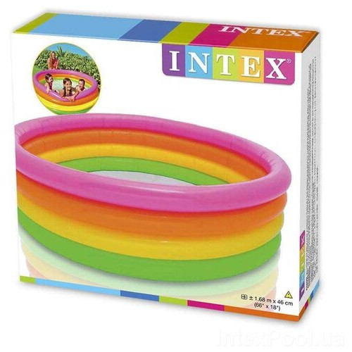 Дитячий надувний басейн Intex 56441-1 Веселка, 168 х 46 см, з кульками 10 шт фото №10