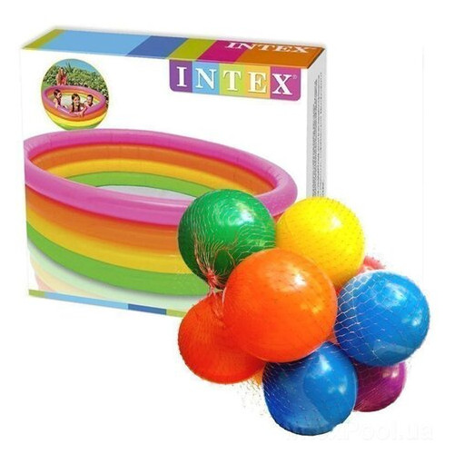 Дитячий надувний басейн Intex 56441-1 Веселка, 168 х 46 см, з кульками 10 шт фото №11