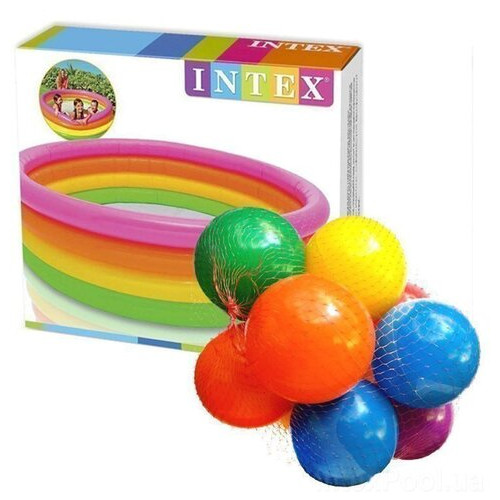 Дитячий надувний басейн Intex 56441-1 Веселка, 168 х 46 см, з кульками 10 шт фото №12