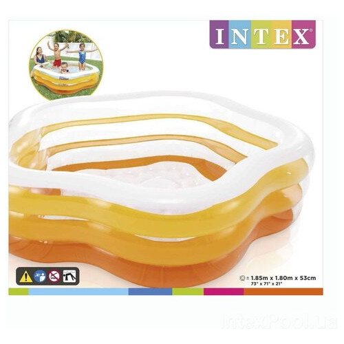 Дитячий надувний басейн Intex 56495 Морська зірка, 185 х 180 х 53 см, жовтий фото №6