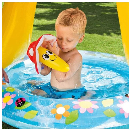 Дитячий надувний басейн Intex 57114-2 Грибочок, 102 х 89 см, з кульками 10 шт, підстилкою, насосом фото №4