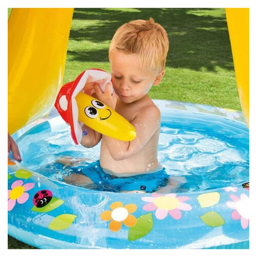 Дитячий надувний басейн Intex 57114-2 Грибочок, 102 х 89 см, з кульками 10 шт, підстилкою, насосом фото №3