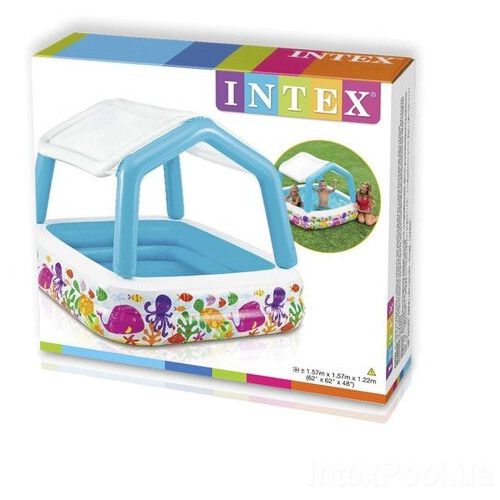 Дитячий надувний басейн Intex 57470-1 Акваріум зі знімним навісом, 157 х 157 х 122 см, з кульками 10 шт фото №13