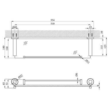 Полка для ванной комнаты Kroner KRM Edelstahl Klassisch ESG3707 CV025661  фото №6
