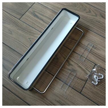 Пряма пластикова полиця з вішалкою Shuangqing SQ-5255 (Towel rail) White/Black фото №7