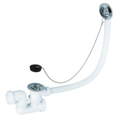 Cифон для ванни з пробкою на ланцюжку та адаптером O40/50мм WIRQUIN (9543420) фото №1