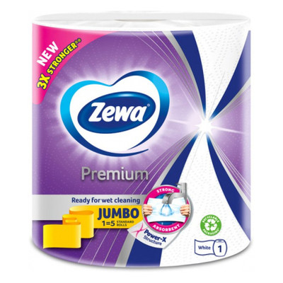 Паперові рушники Zewa Jumbo Premium 3 шари 1 рулон 230 відривів (7322541192017) фото №1