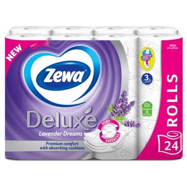 Туалетний папір Zewa Deluxe Лаванда 3 шари 24 рулони (7322541184944) фото №1