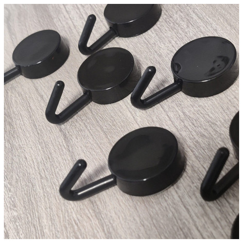 Гачки на стіну пластикові Jinhua HC-01 Nordic Style Чорні 10 штук фото №3