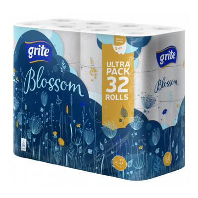 Туалетний папір Grite Blossom 3 шари 32 рулони (4770023348798) фото №1
