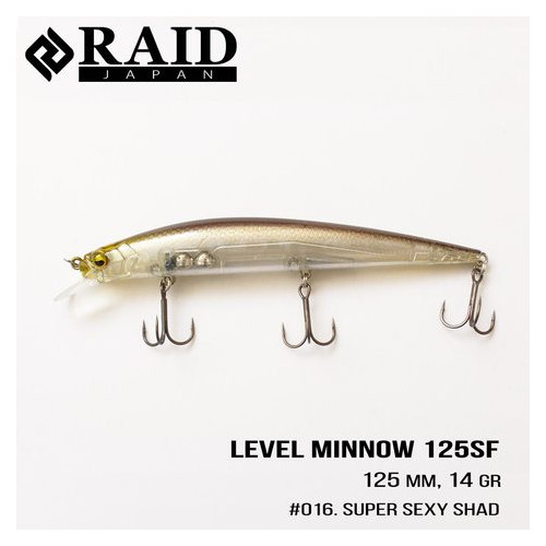 Воблер Raid Level Minnow (125mm, 14g) (016 Super Sexy Shad ) фото №1