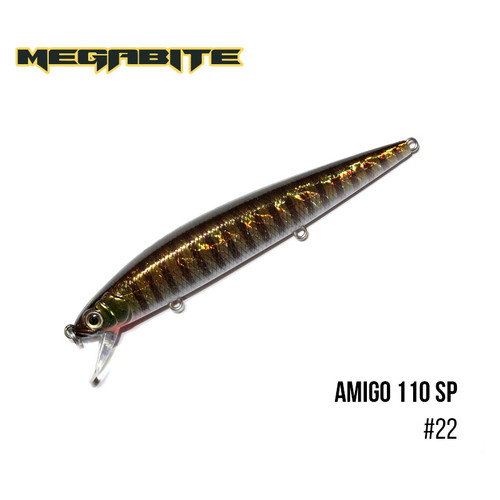 Воблер Megabite Amigo 110 SP (110 мм, 14,3 гр, 1,0 м) (22) фото №1