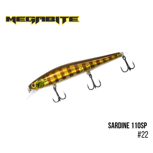 Воблер Megabite Sardine 110SP (110 mm, 13.7 g, 1.2 m) (22) фото №1