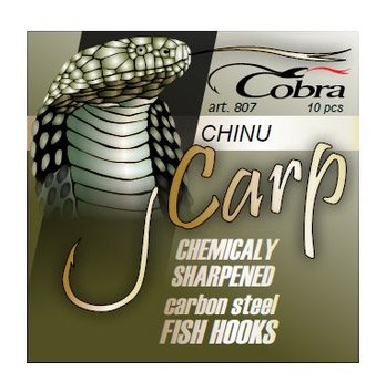 Гачки Cobra Carp Chinu C807NSB-001 10 шт. фото №3