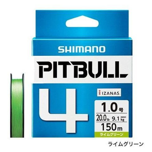 Шнур Shimano Pitbull 4PE 150m Lime Green PL-M54R (0.8 (17.8lb / 8.1kg)) фото №1