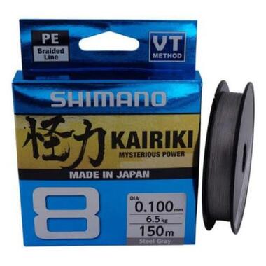 Шнур Shimano Kairiki 8 PE Steel Gray 150m 0.06mm 5.3kg (59WPLA58R10) фото №1
