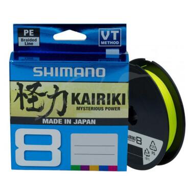 Шнур Shimano Kairiki 8 PE Yellow 150m 0.19mm 12.0kg (59WPLA58R34) фото №1