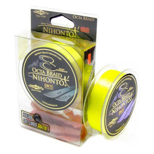 Шнур рыболовный Mikado Nihonto 8 Octa Braid 150м 0.40мм 39.80кг Fluo Yellow фото №1