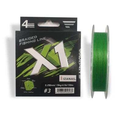 Шнур Favorite X1 PE 4x 150m 3.0/0.296mm 41lb/19.0kg Light Green (1693.11.35) фото №1