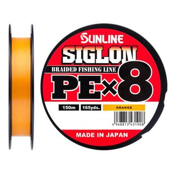 Шнур Sunline Siglon PE х8 150m Помаранчевий 0.5/0.121mm 8lb/3.3kg (1658-09-86) фото №2