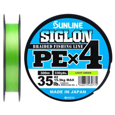 Шнур Sunline Siglon PE н4 300m 2.0/0.242mm 35lb/15.5kg Light Green (1658.09.43) фото №1