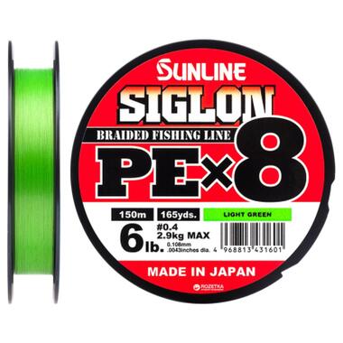 Шнур Sunline Siglon PE х8 150m 0.4/0.108mm 6lb/2.9kg Light Green (1658.09.61) фото №1