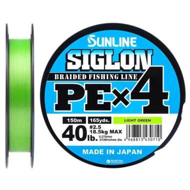 Шнур Sunline Siglon PE н4 150m 2.5/0.270mm 40lb/18.5kg Light Green (1658.09.11) фото №1