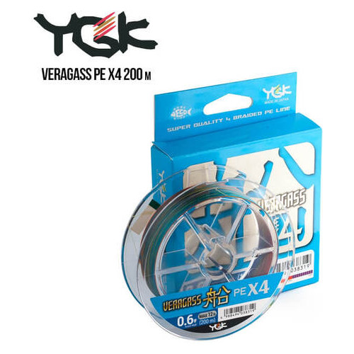 Шнур плетеный YGK Veragass PE x4 200m (2.5 (35lb / 15.86kg)) фото №1