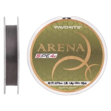 Шнур Favorite Arena PE 4x 100m 0.175/0.071mm 3.5lb/1.4kg Silver Gray (1693.10.92) фото №2