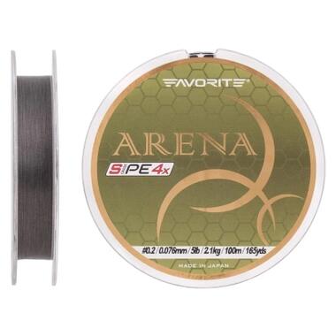 Шнур Favorite Arena PE 4x 100m 0.2/0.076mm 5lb/2.1kg Silver Gray (1693.10.93) фото №2