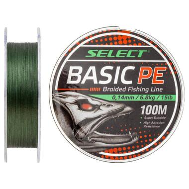 Шнур Select Basic PE 100m Dark Green 0.24mm 40lb/18.2kg (1870.27.67) фото №1