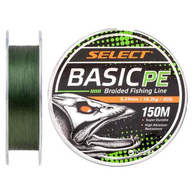 Шнур Select Basic PE 150m Dark Green 0.24mm 40lb/18.2kg (1870.18.73) фото №1