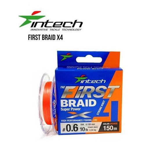 Шнур плетений Intech First Braid X4 Orange 150m (0.3 (6lb/2.72kg)) фото №1