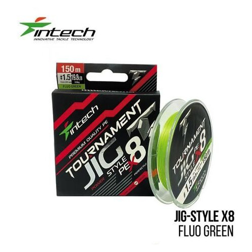 Шнур плетений Intech Tournament Jig Style PE X8 Lime Green 150m (0.8 (12.1lb / 5.5kg)) фото №1