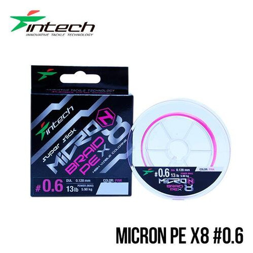 Шнур плетений Intech MicroN PE X8 150m (0.6 (13lb / 5.90kg)) фото №1