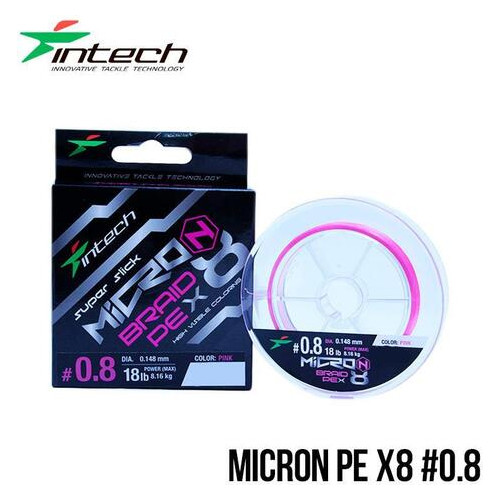 Шнур плетений Intech MicroN PE X8 150m (0.8 (18lb / 8.16kg)) фото №1