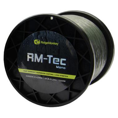 Волосінь RidgeMonkey RM-Tec Mono 1200m 0.35mm 12lb/5.4kg Green (9168.02.06) фото №1