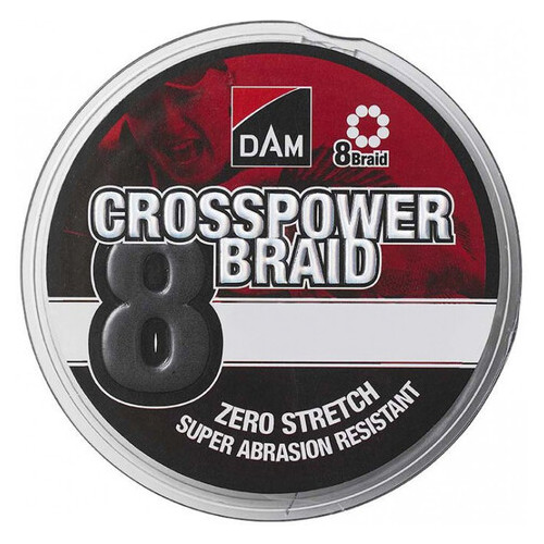 Шнур рыболовный DAM Crosspower 8-Braid 300м 0.13мм 7.2 кг/16 Lb Dark grey фото №3