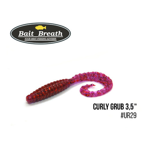 Приманка Bait Breath Curly Grub 3.5 10 шт (Ur29 Chameleon/Red?seed) фото №1