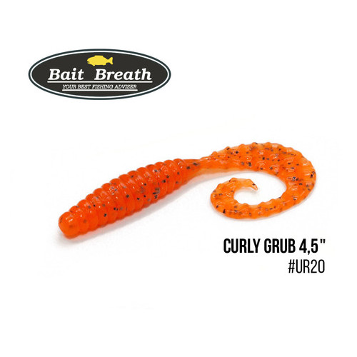 Приманка Bait Breath Curly Grub 4.5 8шт (Ur20 апельсин/зерно) фото №1