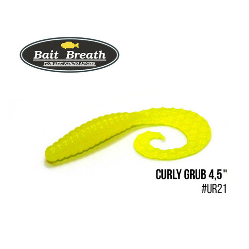 Приманка Bait Breath Curly Grub 4.5 8шт (Ur21 Yellow) фото №1