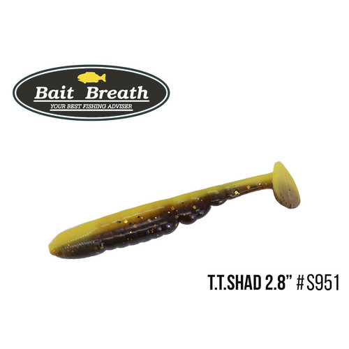 Приманка Bait Breath TTShad 2,8 7 шт (S951 Bridal Shad (Two Tone Color) Bananayellow / golden craw) фото №1
