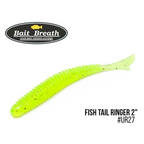 Приманка Bait Breath U30 Fish Tail Ringer 2 10 шт (Ur27 Chartreuse/silver) фото №1