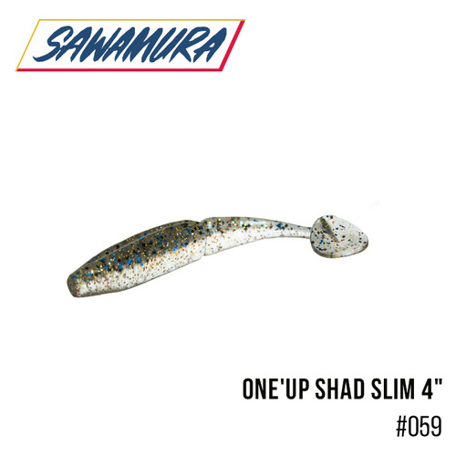 Виброхвост Sawamura OneUp Shad Slim 4 6 шт (059) фото №1