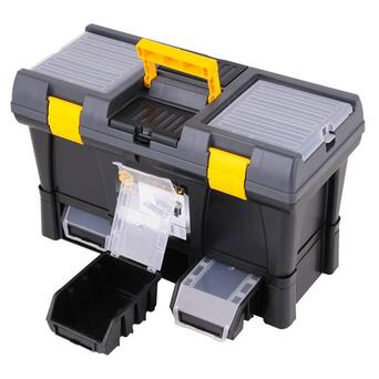 Ящик для інструментів 20 з ПВХ пластику VOREL: 3 контейнери, 2 органайзера, 525x 256x 325 мм [1] 78814 фото №2