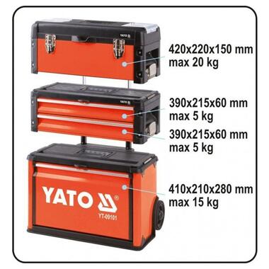 Ящик-візок для інструментів Yato з 4 секціями (YT-09101) фото №2