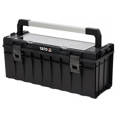 Ящик для інструментів YATO, з органайзером з 9 комірками, 650х270х272 мм, пластиковий корпус [1] YT-09184 фото №1